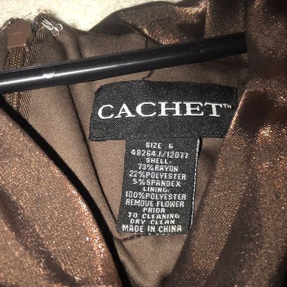 NWOT Cachet brown ruched dress size 6 - Picture 3 of 5